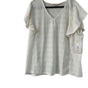 French Laundry Cream Lace Blouse